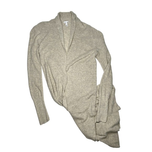 Leith Women's Large Cardigan Long Open Front Long Sleeve Oatmeal Duster - Picture 1 of 10